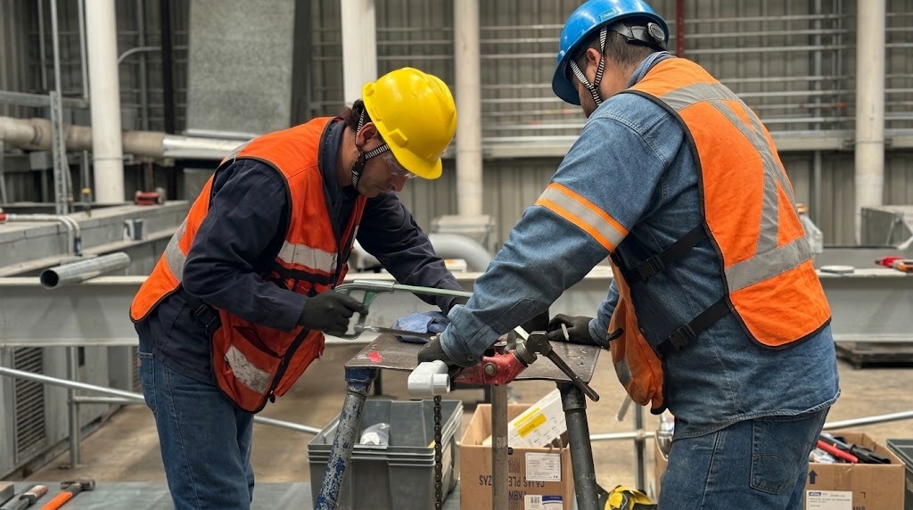Técnicos de Naiva Electric trabajando en una instalación